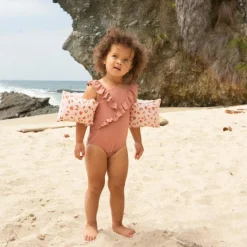 Brassards de natation Léopard vieux rose (2-6 ans)