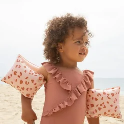 Brassards de natation Léopard vieux rose (2-6 ans)