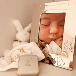 Cadre de naissance métal argenté Kassandra (personnalisable)