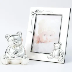 Cadre photo Ours 17 x 13,5 cm (métal argenté)