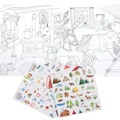 Cahier de coloriage avec 195 stickers L'explorateur