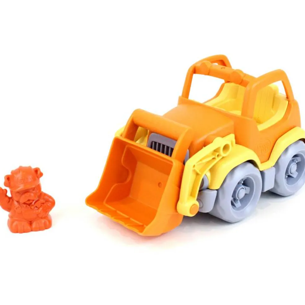 Camion de construction pelle orange et jaune