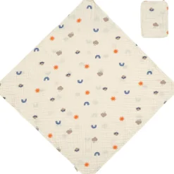 Cape de bain + gant Blossom nature