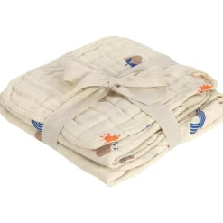 Cape de bain + gant Blossom nature