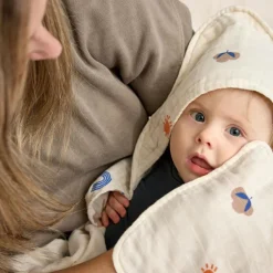 Cape de bain + gant Blossom nature