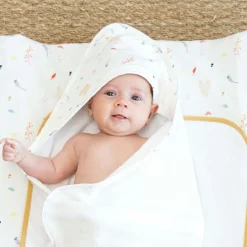 Cape de bain + gant Cache-cache en forêt (70 x 70 cm)