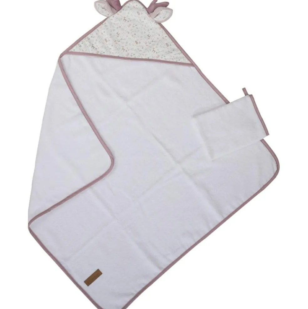 Cape de bain + gant Lilas (75 x 75 cm)