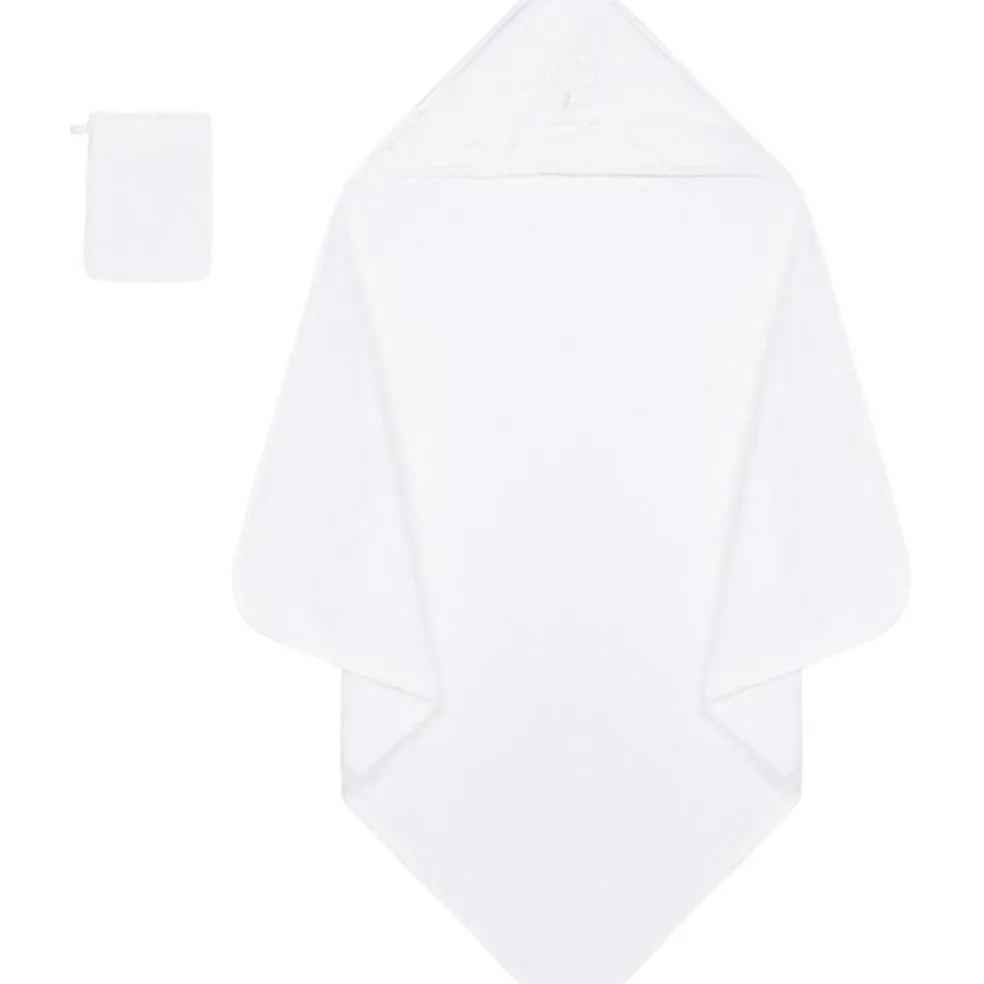 Cape de bain + gant Monogramme