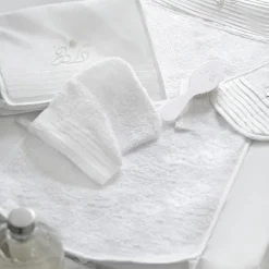 Cape de bain + gant Monogramme