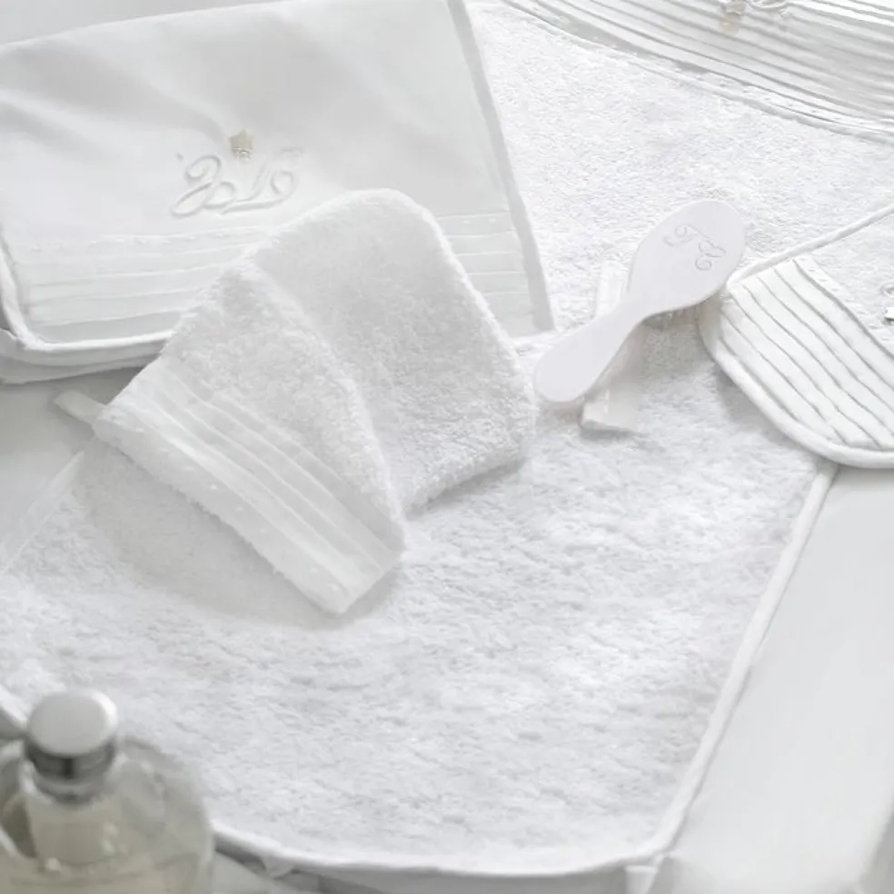 Cape de bain + gant Monogramme