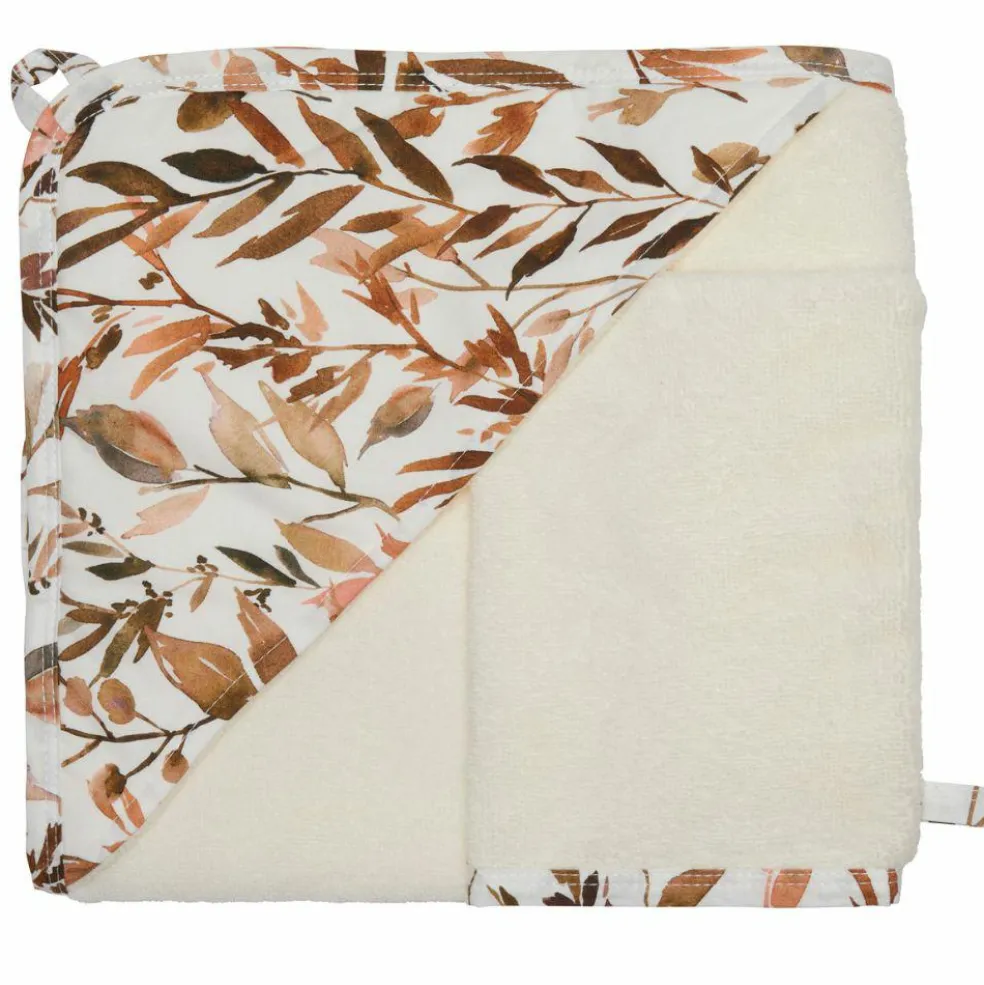 Cape de bain bambou + gant Caramel forest (70 x 70 cm)