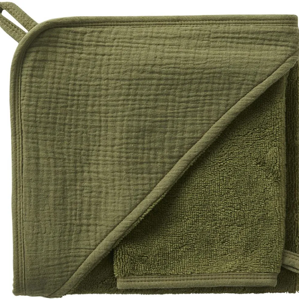 Cape de bain bambou + gant Fougère (70 x 70 cm)