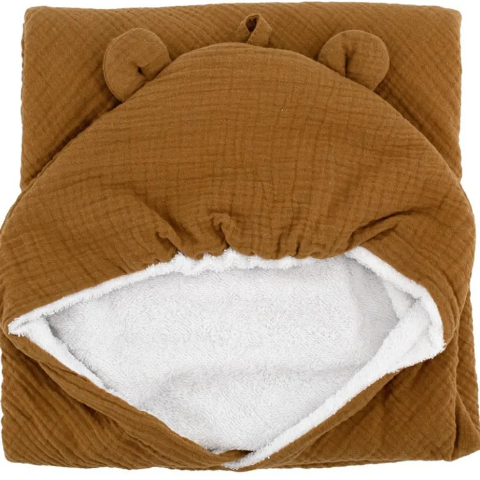 Cape de bain Boubou caramel (75 x 75 cm)