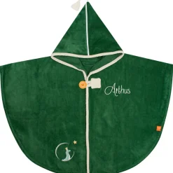 Cape de bain dino vert forêt personnalisable (0-5 ans)