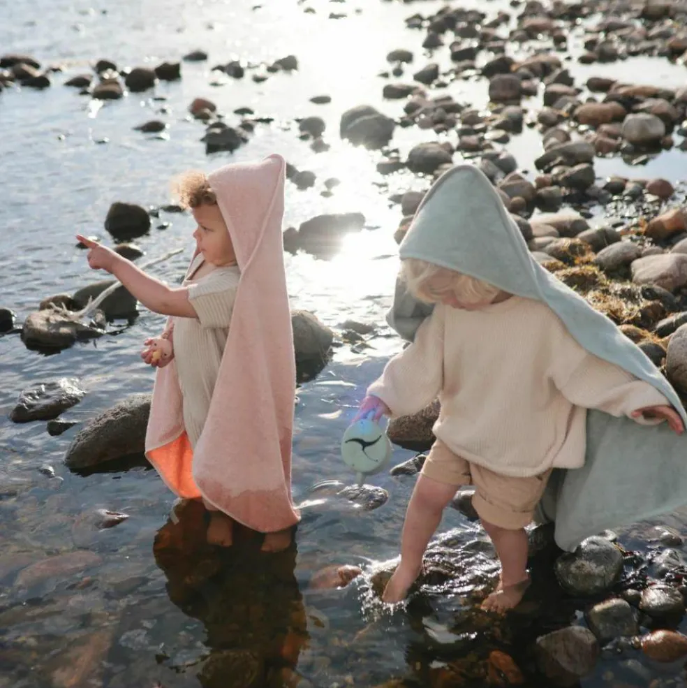 Cape de bain en coton bio Blush