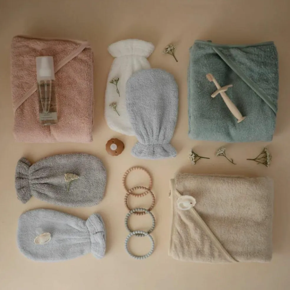 Cape de bain en coton bio Blush