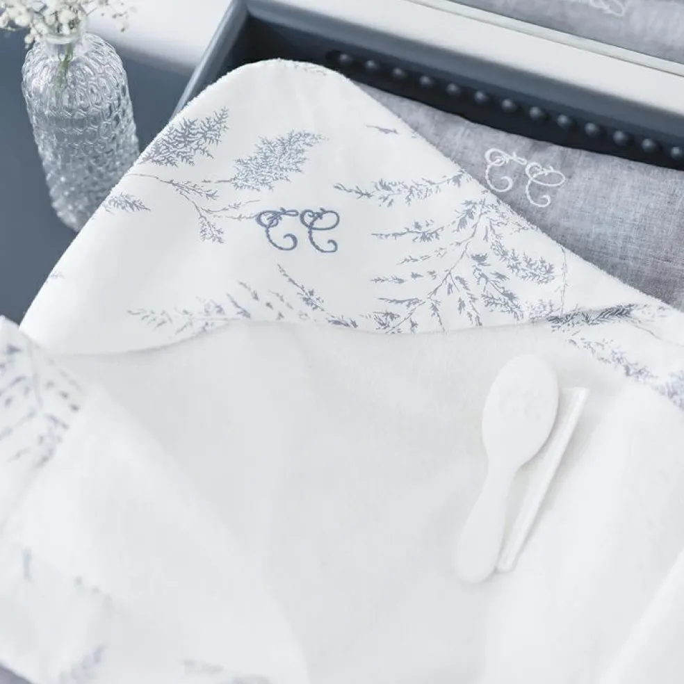 Cape de bain en coton et lin Feuillage (70 x 70 cm)