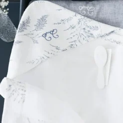 Cape de bain en coton et lin Feuillage (70 x 70 cm)