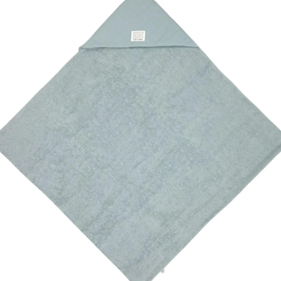 Cape de bain en mousseline-terry bleu poudré