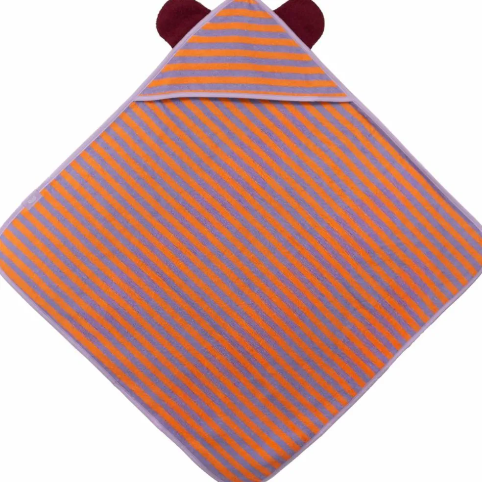 Cape de bain Ours Lavande (75 x 75 cm)