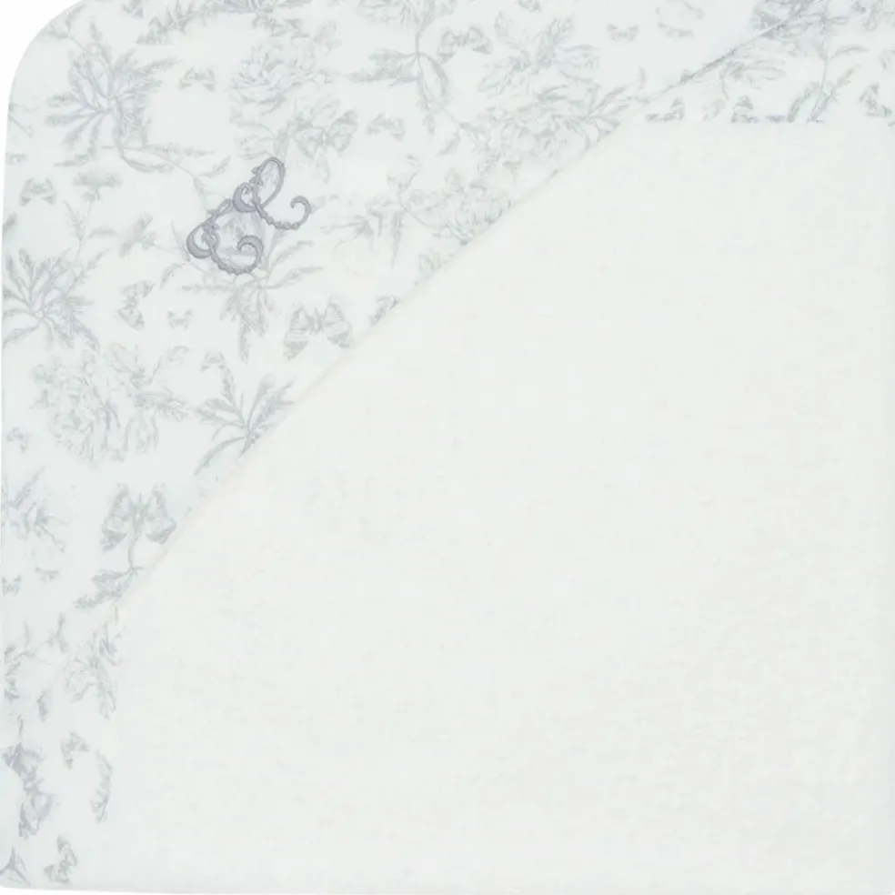 Cape de bain Toile de Jouy gris