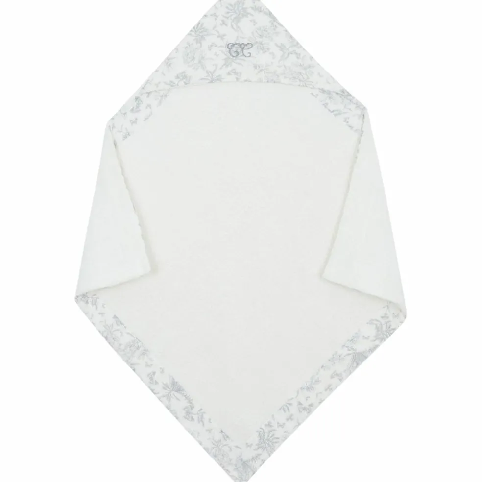 Cape de bain Toile de Jouy gris