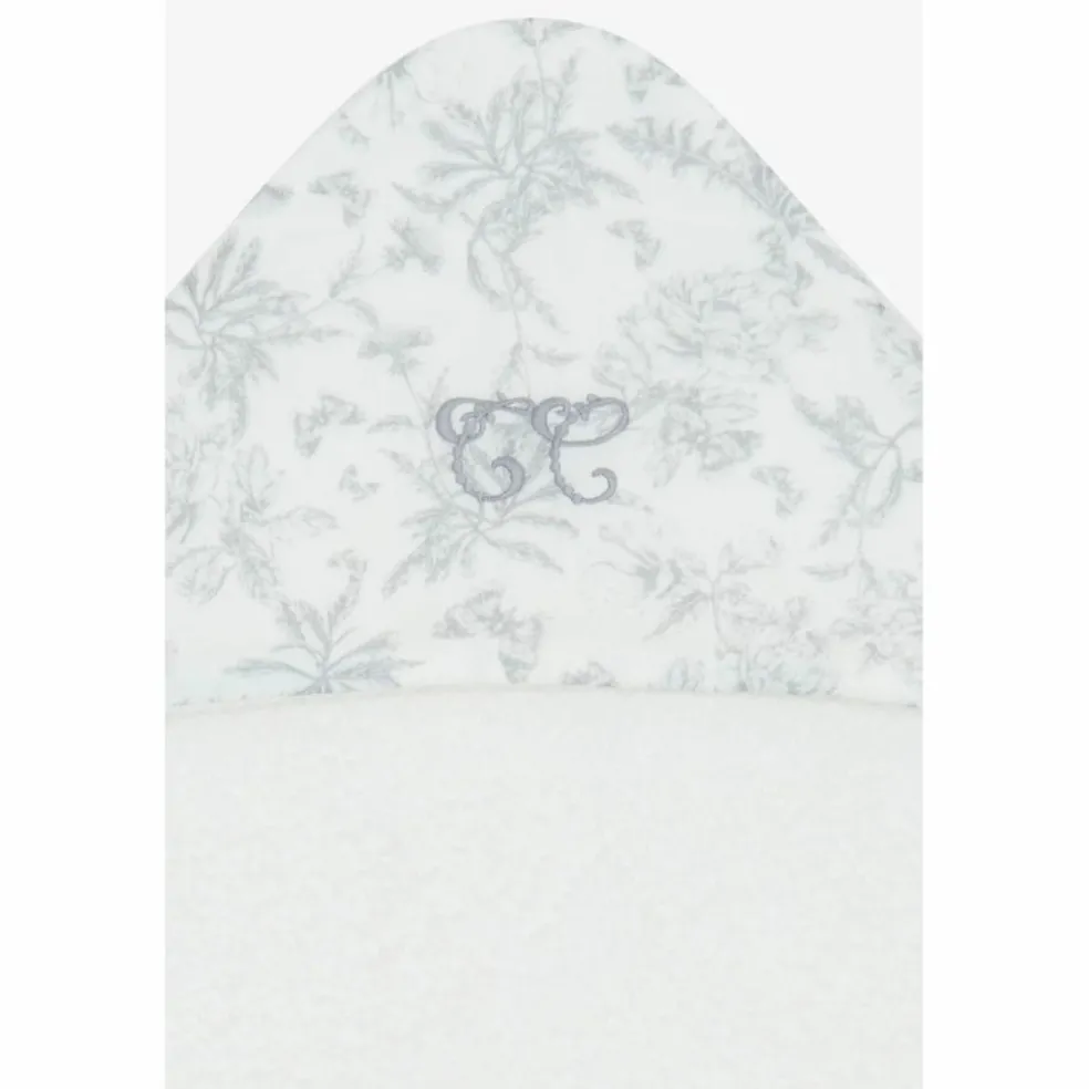 Cape de bain Toile de Jouy gris