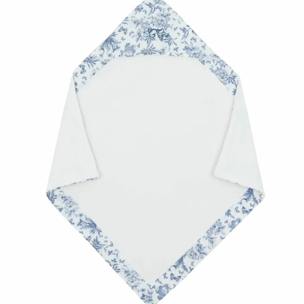 Cape de bain Toile de Jouy bleu