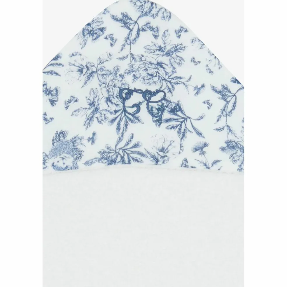 Cape de bain Toile de Jouy bleu