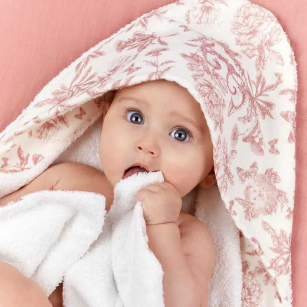 Cape de bain Toile de Jouy (70 x 70 cm)