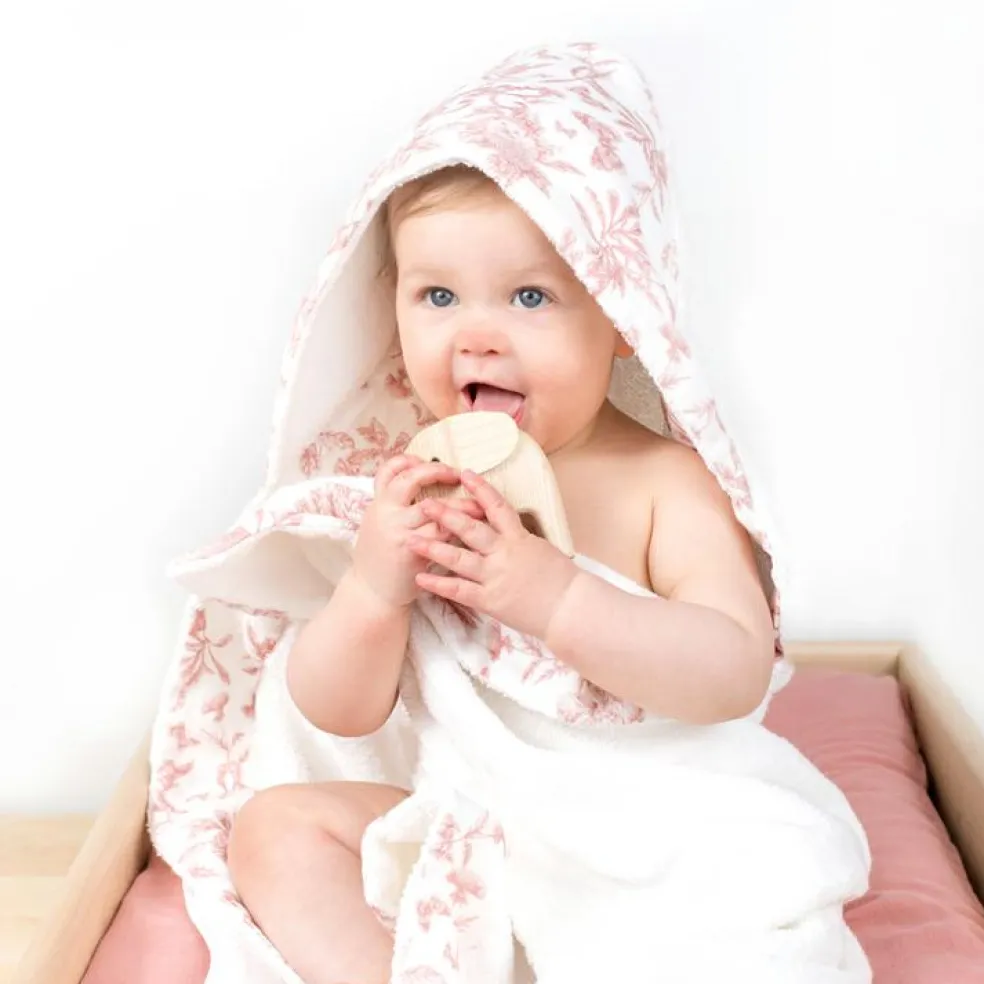 Cape de bain Toile de Jouy (70 x 70 cm)