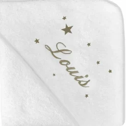 Cape de bain étoile taupe personnalisable (80 x 80 cm)