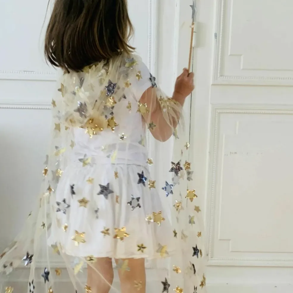 Cape de fée brodée à sequins (4-10 ans)