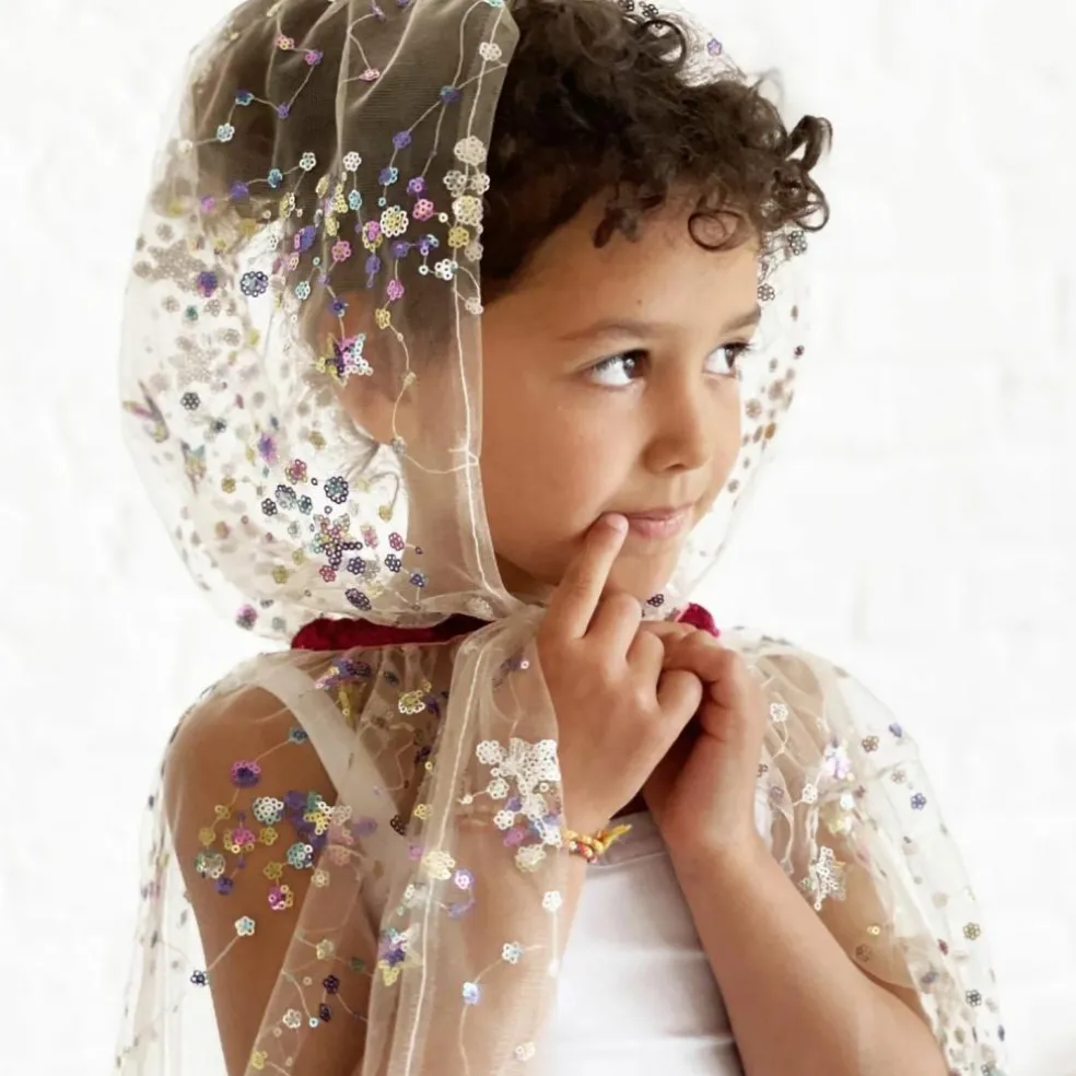 Cape de fée brodée multicolore (4-10 ans)
