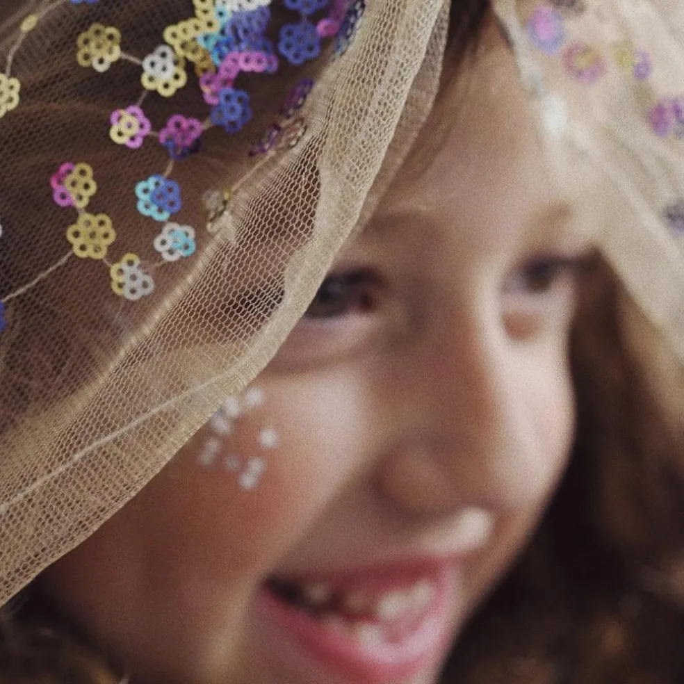 Cape de fée brodée multicolore (4-10 ans)