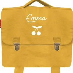 Cartable maternelle 33 cm jaune moutarde (personnalisable)