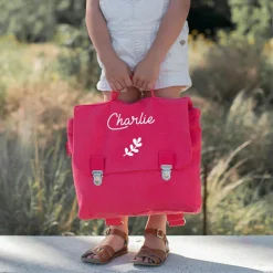 Cartable maternelle 33 cm rose grenadine (personnalisable)