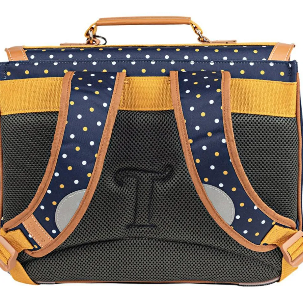 Cartable maternelle Les Fantaisies Faustine bleu-moutarde (35 cm)