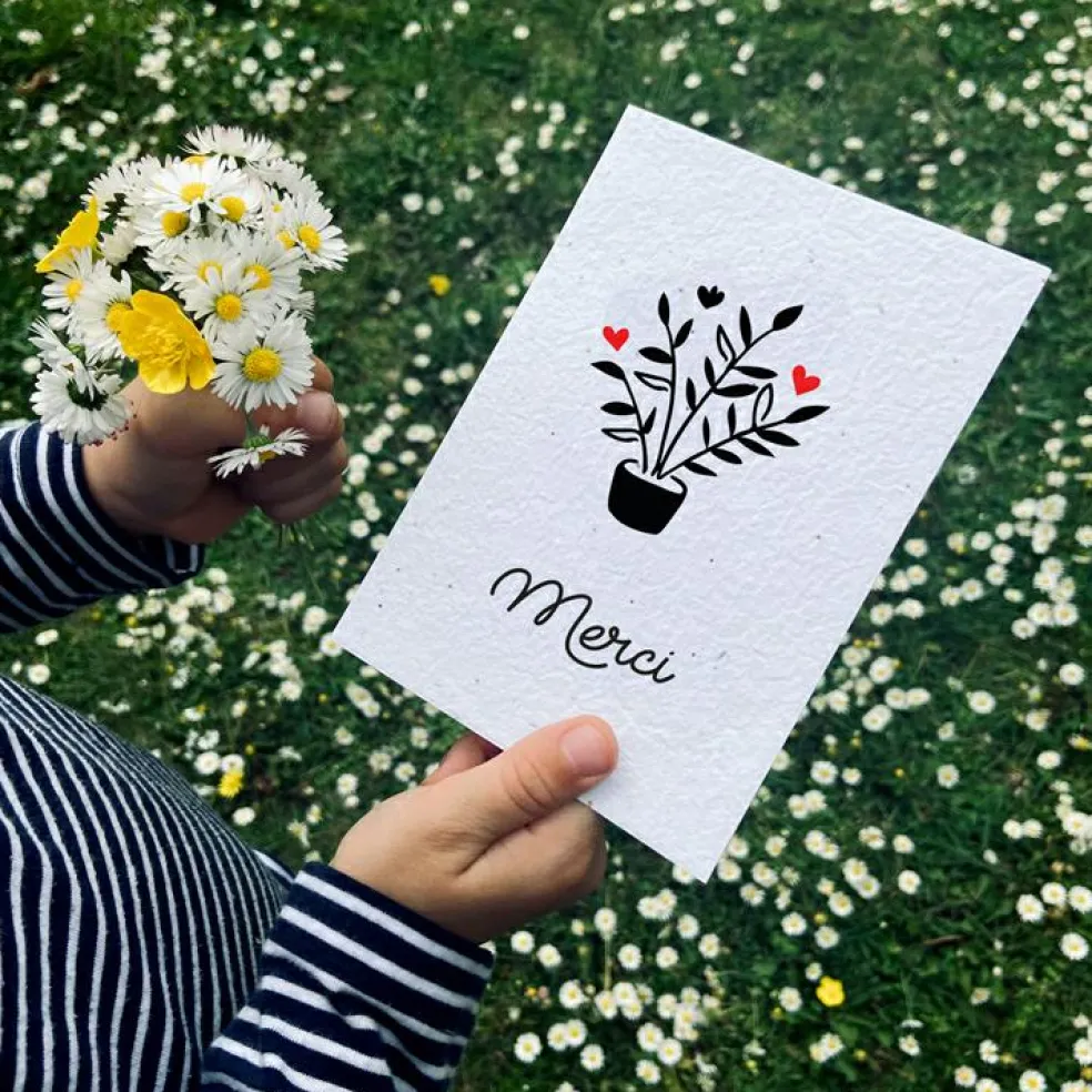 Carte à planter A5 Merci