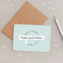 Carte demande Veux-tu devenir mon parrain
