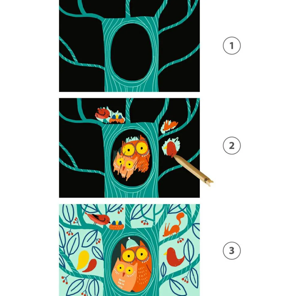 Cartes à gratter pour les petits Animaux à découvrir