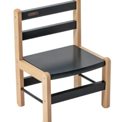 Chaise basse en bois Louise hybride anthracite