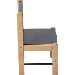 Chaise basse en bois Louise hybride anthracite