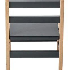 Chaise basse en bois Louise hybride anthracite