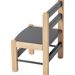 Chaise basse en bois Louise hybride anthracite