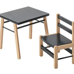 Chaise basse en bois Louise hybride anthracite