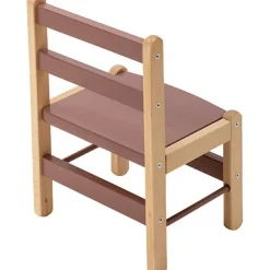 Chaise basse en bois Louise hybride vieux rose