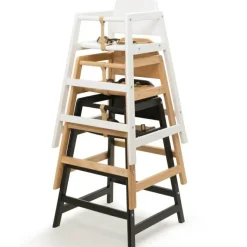 Chaise haute empilable en bois Emma Noir