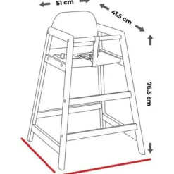 Chaise haute empilable en bois Emma Noir