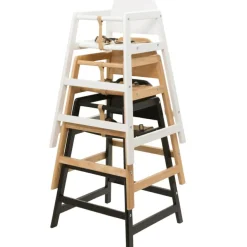 Chaise haute empilable en bois Emma Naturel